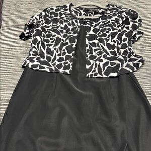 Connected Apparel Black and White Asymmetrical Dress